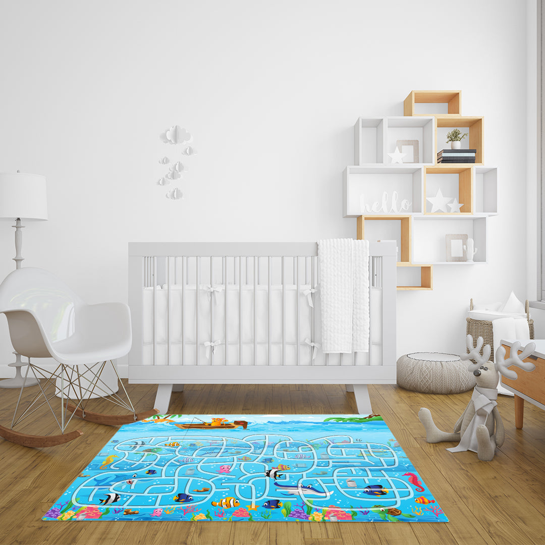 SOGA 120cm Kids Rug Street Map Play Mat, Educational Baby Theme Park Area Rugs • LUZ-KidCarpet604