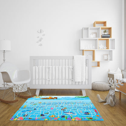 SOGA 120cm Kids Rug Street Map Play Mat, Educational Baby Theme Park Area Rugs • LUZ-KidCarpet604