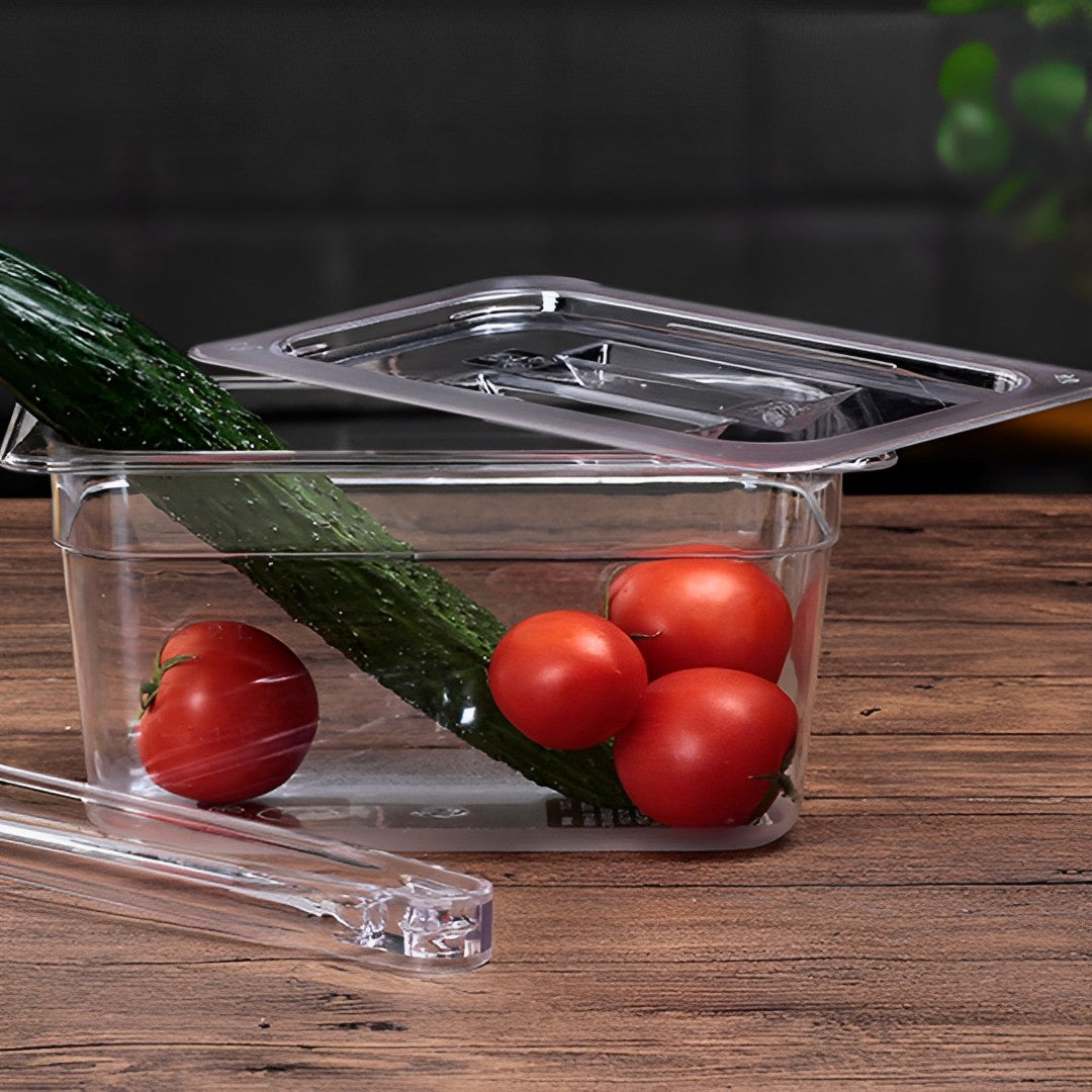 SOGA 200mm Clear Gastronorm GN Pan 1/1 Food Tray Storage Bundle of 6 with Lid • LUZ-VICPans1404wLidX6