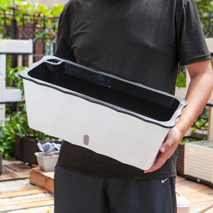 SOGA 50cm Large White Rectangular Flowerpot Vegetable Herb Flower Outdoor Plastic Box Garden Decor • LUZ-PlantBox1K