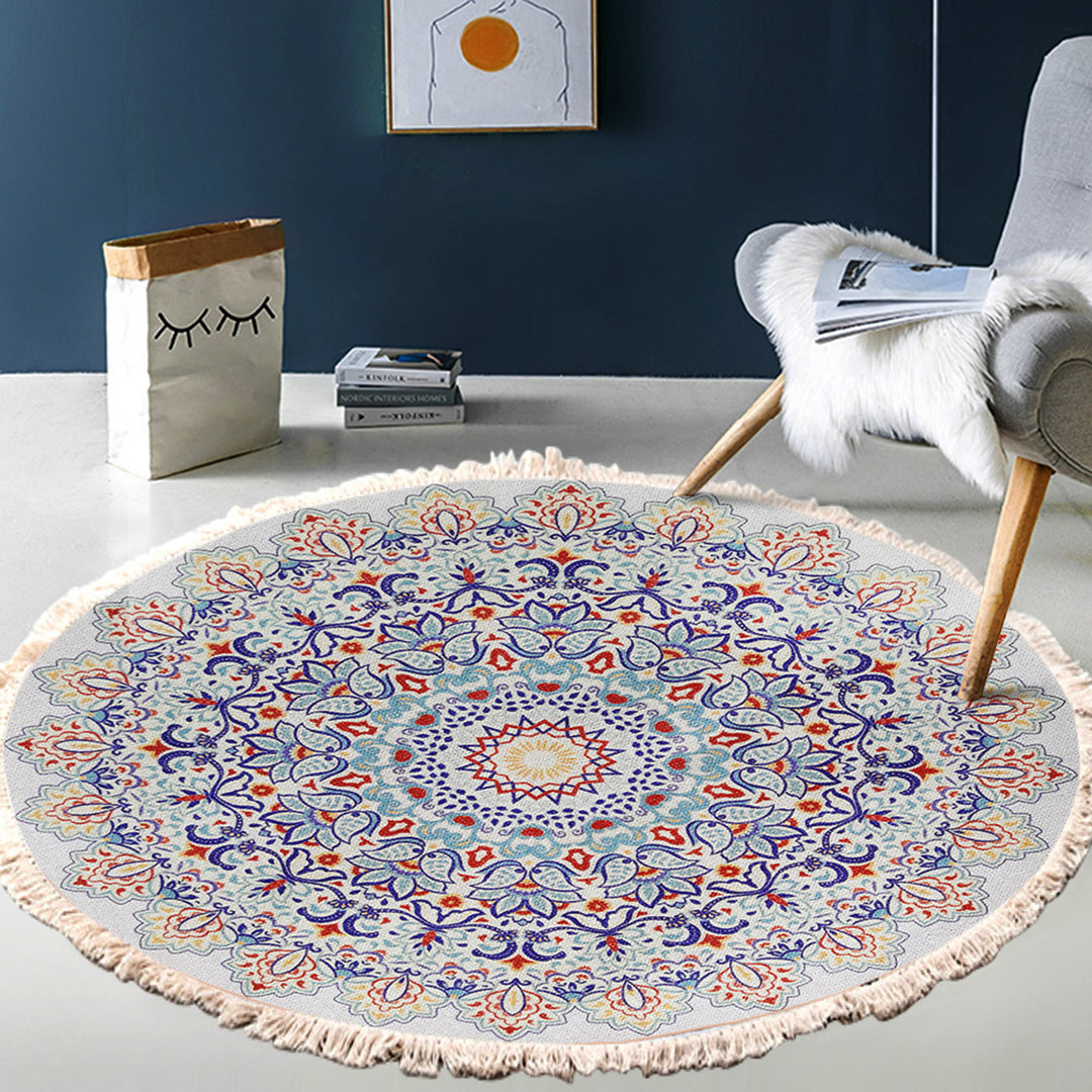 SOGA 2X 120cm Mandala Round Area Thick Anti-slip Doormat, Home Decor • LUZ-CarpetXLS14X2