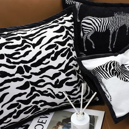 SOGA 45cm Black and White Luxury Cushion Light Mottled Texture Decorative Square Pillow Living Room • LUZ-FrenchCushion288