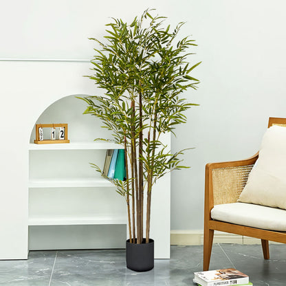 SOGA 2X 120cm Lucky Bamboo Tree Bambusa Vulgaris Artificial Plant w/ 7 Branches Home Accent Decor • LUZ-APlantFHZ120X2