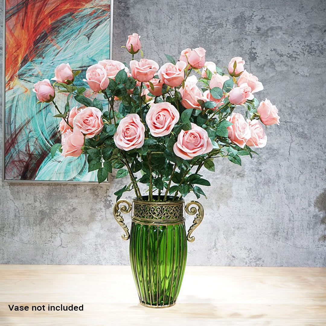 SOGA 8 Bunch Artificial Silk Rose 5 Heads Flower Fake Bridal Bouquet Table Decor Light Pink • LUZ-HO-F009
