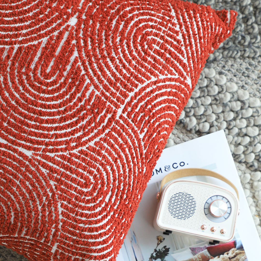 SOGA 2X 35cm Throw Pillow Burgundy Cinnabar Perfect Burnt Indoor and Outdoor Corded for Home Decor • LUZ-FrenchCushion315X2