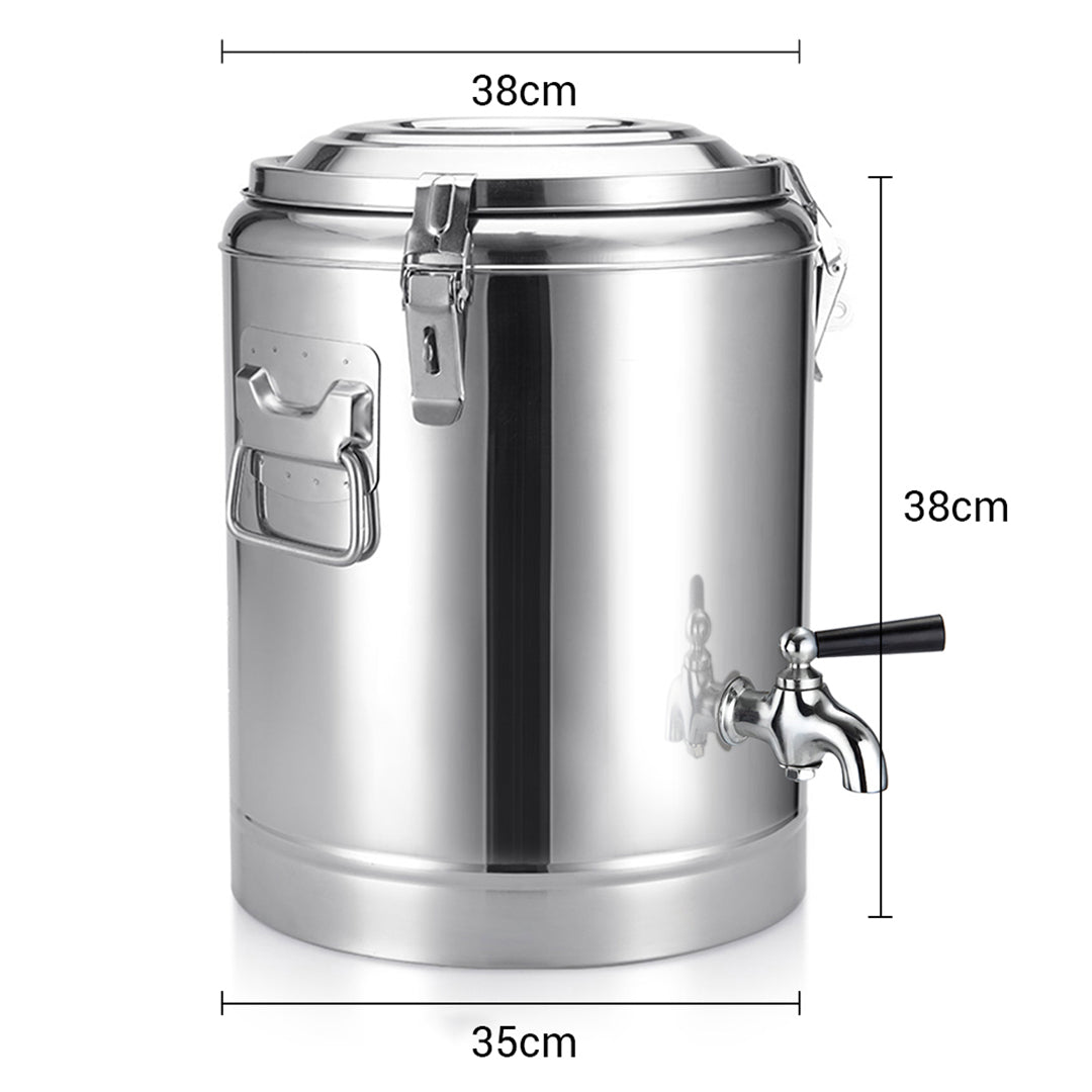 SOGA 22L Stainless Steel Insulated Stock Pot Dispenser Hot & Cold Beverage Container With Tap • LUZ-InsulatedPotwTap3102