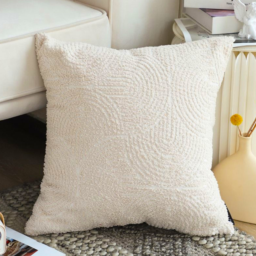 SOGA 50cm Beige Internet Celebrity 3D Arched Raised Pattern Throw Pillow • LUZ-FrenchCushion215