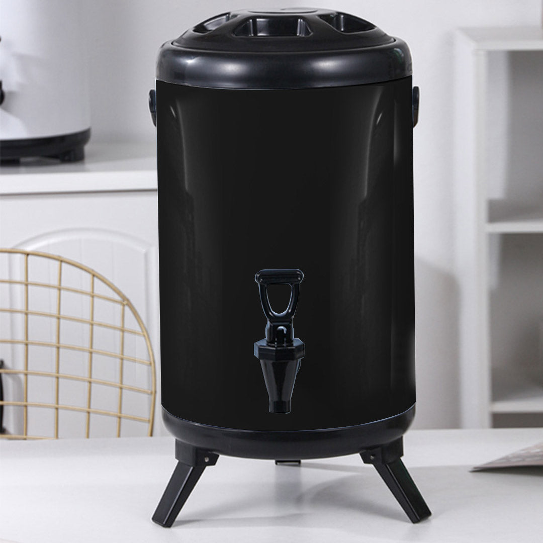 SOGA 8L Stainless Steel Insulated Milk Tea Barrel Hot and Cold Beverage Dispenser Container with Faucet Black • LUZ-VICDispenser8LBLK