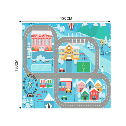 SOGA 2X 20cm Kids Rug Street Map Play Mat, Educational Baby Theme Park Area Rugs • LUZ-KidCarpet602X2