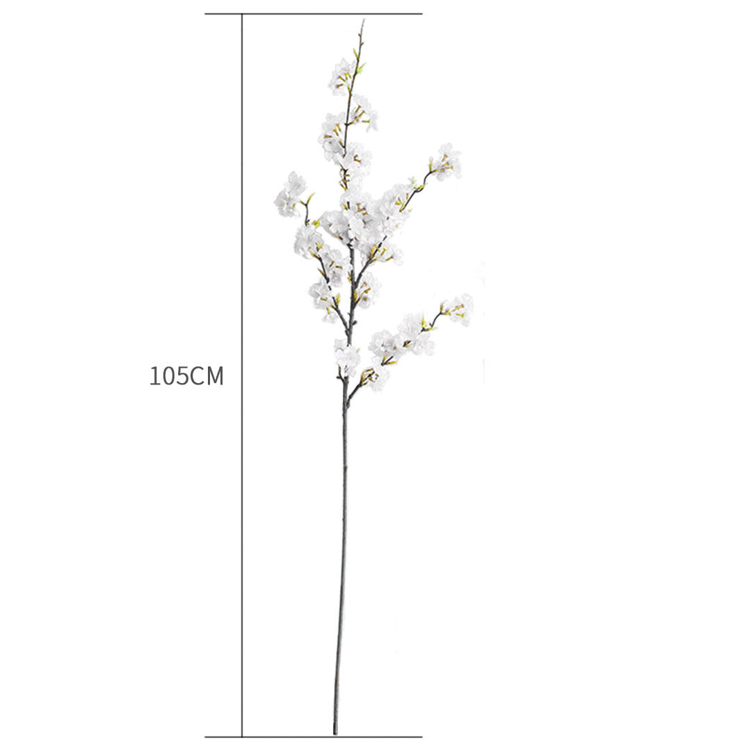 SOGA 67cm Green Glass Tall Floor Vase with 10pcs White Artificial Fake Flower Set • LUZ-Vase0053GreenwWhiteF10