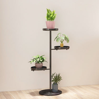 SOGA 2X 3 Tier Black Round Plant Stand Flowerpot Tray Display Living Room Balcony Metal Decorative Shelf • LUZ-FPotH102X2