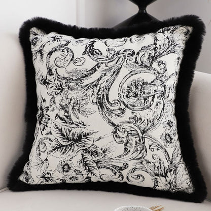 SOGA 2X 45cm Pillow French Cover Style Floral Jacquard Woven Decorative Fringe Throw Pillow • LUZ-FrenchCushion225X2
