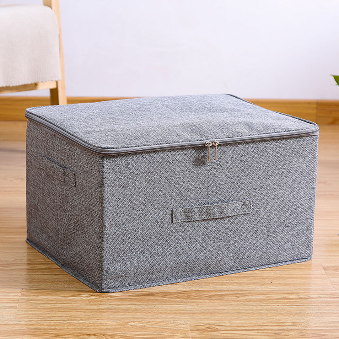SOGA 2X Grey Large Portable Double Zipper Storage Box Moisture Proof Clothes Basket Foldable Home Organiser • LUZ-SBox022X2