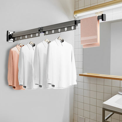 SOGA 93.2cm Wall-Mounted Clothing Dry Rack Retractable Space-Saving Foldable Hanger • LUZ-BSGKZD02