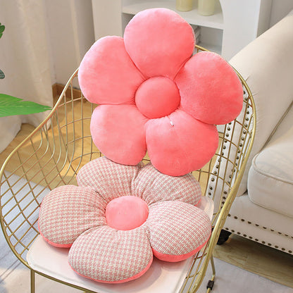 SOGA 2X Pink Flower Cushion Shaped for Floor and Sitting Throw Pillow • LUZ-SCushion098X2