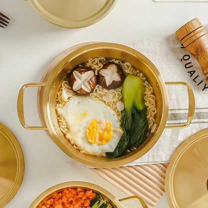 SOGA 18cm Ramen Pot in Vibrant Yellow Crafted from Durable with Lid Kitchen Essential • LUZ-VICSoupPot08