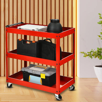 SOGA 3 Tier Tool Storage Cart Portable Service Utility Heavy Duty Mobile Trolley Red • LUZ-ToolCart604