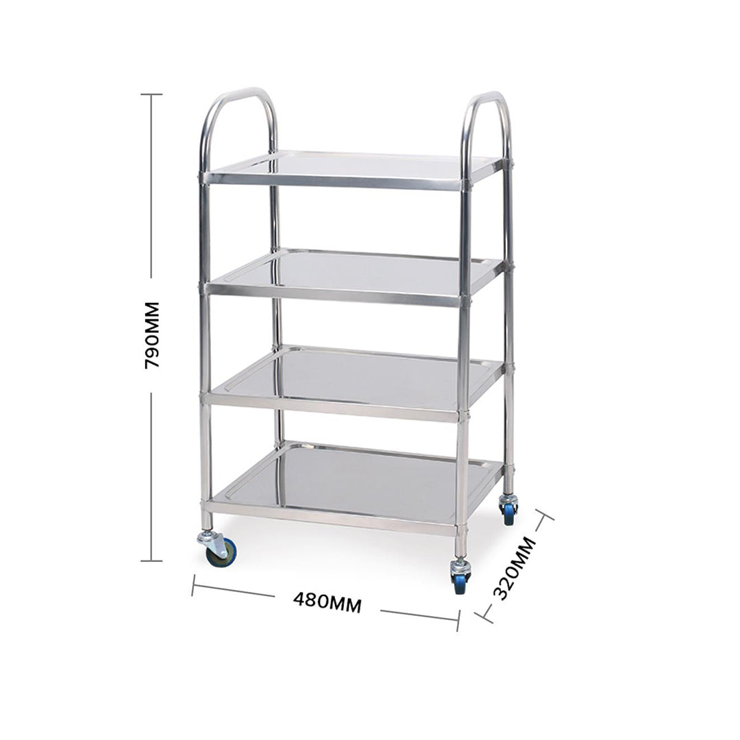 SOGA 2X 4 Tier 860x540x1170 Stainless Steel Kitchen Dining Food Cart Trolley Utility • LUZ-FoodCart1116X2