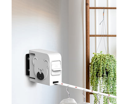 SOGA 160mm Wall-Mounted Clothes Line Dry Rack Retractable Space-Saving Foldable Hanger White • LUZ-BSLY07