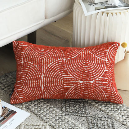 SOGA 30cm Cinnabar Pillow Perfect Burnt Indoor/Outdoor Corded ThrowRed Set Lumbar Throw Pillow • LUZ-FrenchCushion219