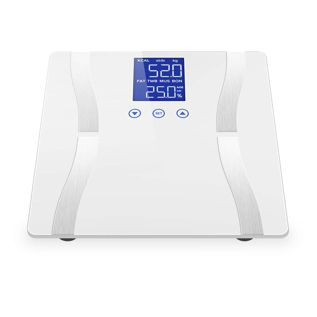 SOGA 2X Digital Body Fat Scale Bathroom Scales Weight Gym Glass Water LCD Pink/White • LUZ-BodyFatScalePNK-WHT