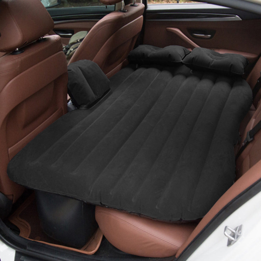 SOGA 2X Black Stripe Inflatable Car Mattress Portable Camping Rest Air Bed Travel Compact Sleeping Kit Essentials • LUZ-CarMat001X2