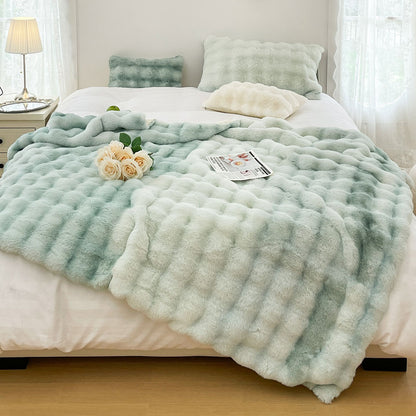 SOGA 200cm Light Green Fuzzy Super Soft and Cozy Fluffy Throw Blanket • LUZ-BlanketFur339