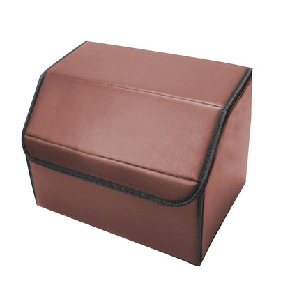 SOGA 2X Leather Car Boot Collapsible Foldable Trunk Cargo Organizer Portable Storage Box Coffee Small • LUZ-StorageCOFSmlX2