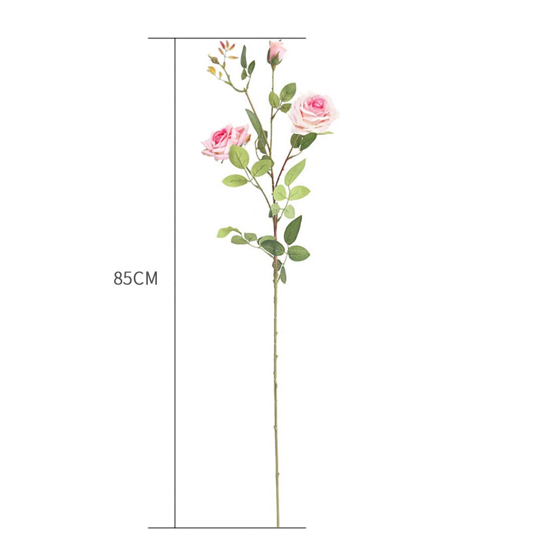 SOGA 67cm Blue Glass Tall Floor Vase and 12pcs Pink Artificial Fake Flower Set • LUZ-Vase0053BluewPinkF12