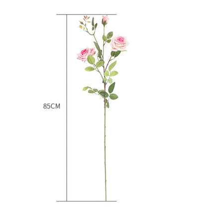 SOGA 67cm Blue Glass Tall Floor Vase and 12pcs Pink Artificial Fake Flower Set • LUZ-Vase0053BluewPinkF12