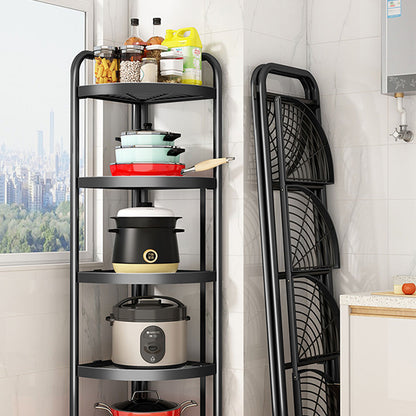 SOGA 2X 5 Tier Steel Triangular  Corner Stand Multi-Functional Shelves Portable Storage Organizer • LUZ-KitchenXY026X2