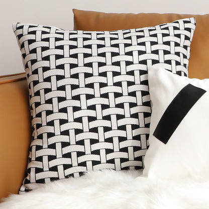 SOGA 2X 50cm Black & White Pattern Throw Pillow Thick Comfort Pro Polyester Fiber Cotton for Home Decor • LUZ-FrenchCushion340X2