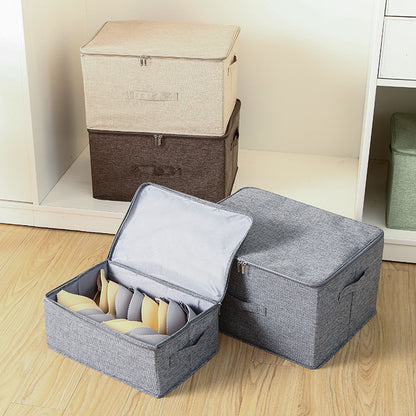 SOGA 2X Grey Small Portable Double Zipper Storage Box Moisture Proof Clothes Basket Foldable Home Organiser • LUZ-SBox021X2