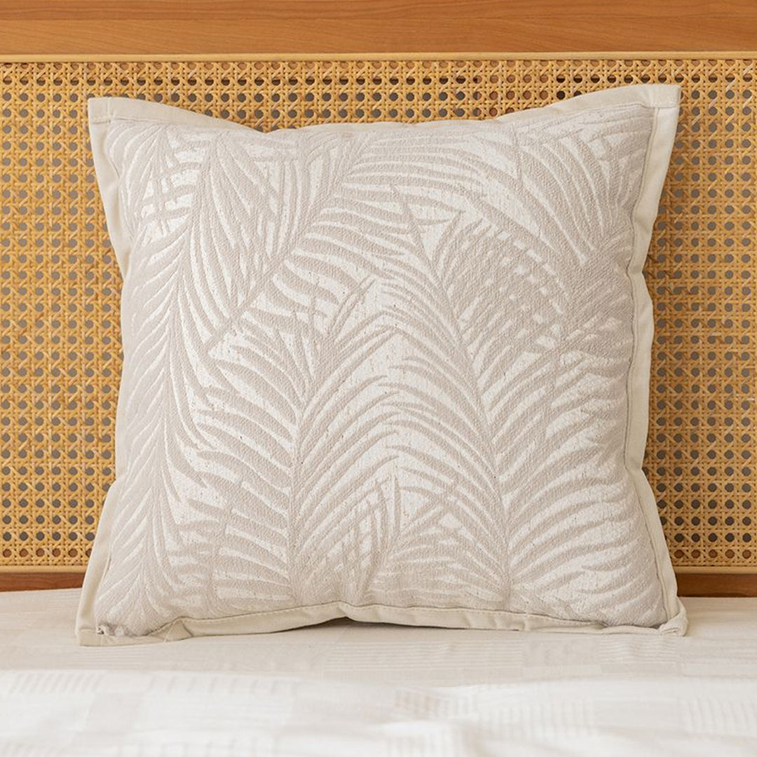 SOGA 45cm Elegant Palm Leaf Texture & Jacquard Square Throw Pillow • LUZ-FrenchCushion233