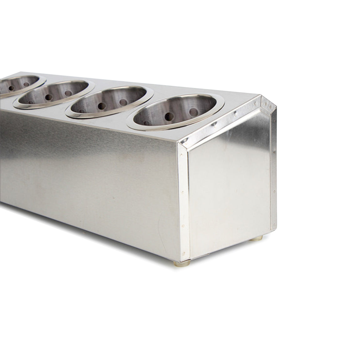 SOGA 2X 18/10 Stainless Steel Commercial Conical Utensils Cutlery Holder with 4 Holes • LUZ-CutleryHolder4602X2