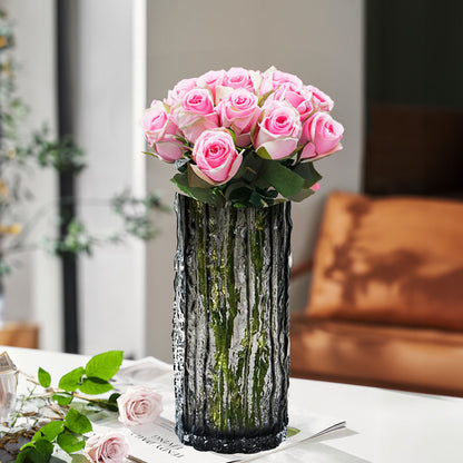 SOGA 30.5cm Handcrafted Grey Glass Vase, Classic Design for Home Decor • LUZ-GVaseGrey305