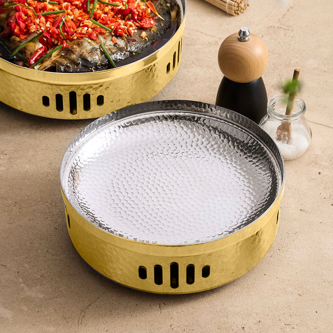 SOGA 26cm Dry Pot with Hammered Texture Natural Gold Color Kitchen essential • LUZ-VICSoupPot35