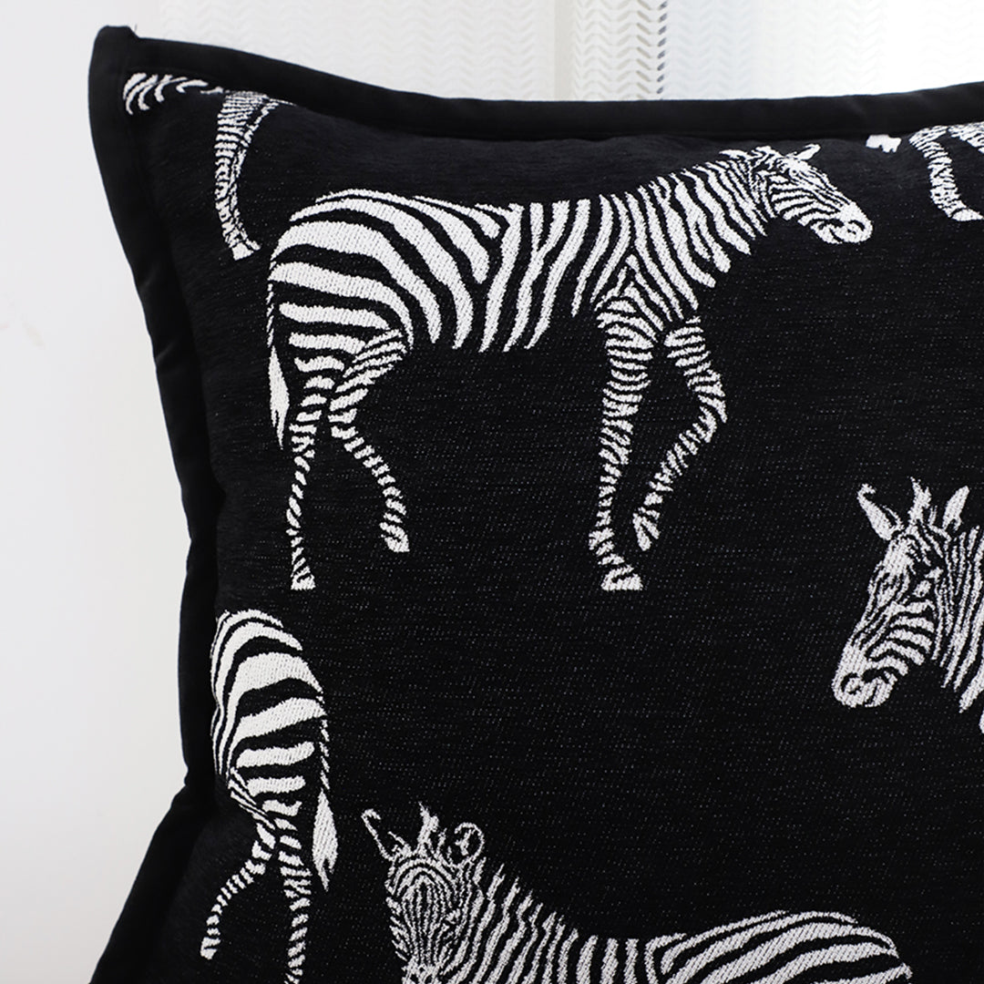 SOGA 50cm Throw Pillow  Black Light Luxury Zebra Square Pillow for Home Decor • LUZ-FrenchCushion343