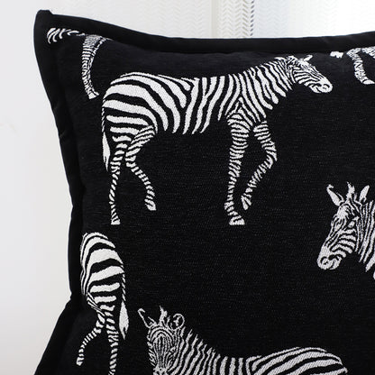 SOGA 50cm Throw Pillow  Black Light Luxury Zebra Square Pillow for Home Decor • LUZ-FrenchCushion343