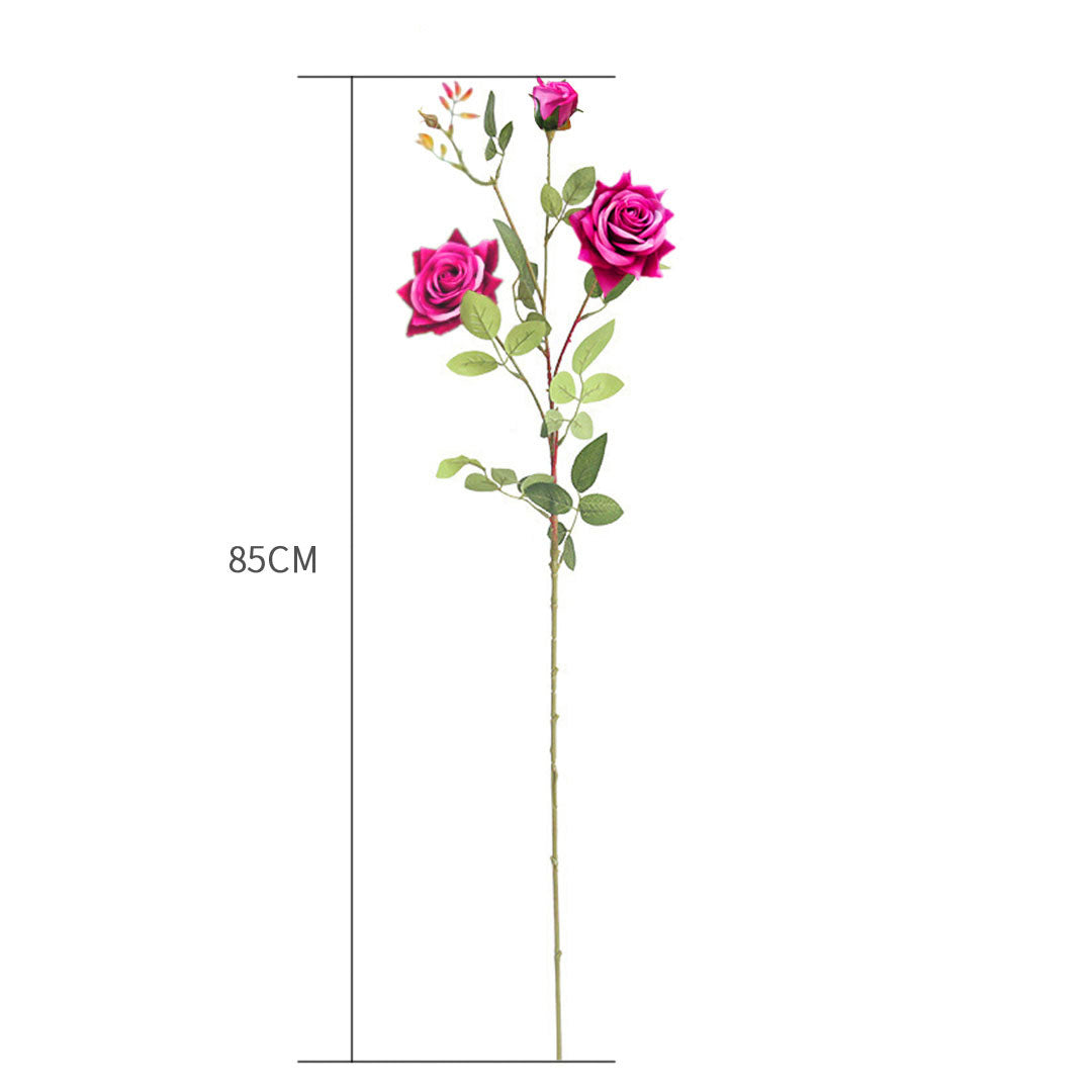 SOGA 51cm Blue Glass Tall Floor Vase with 12pcs Artificial Fake Flower Set • LUZ-Vase4880BluewRedF12