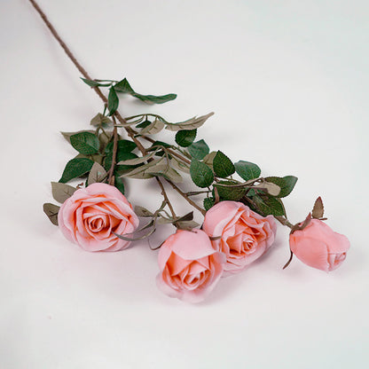 SOGA Green Glass Flower Vase with 8 Bunch 5 Heads Artificial Fake Silk Rose Home Decor Set • LUZ-YG8038G-F009