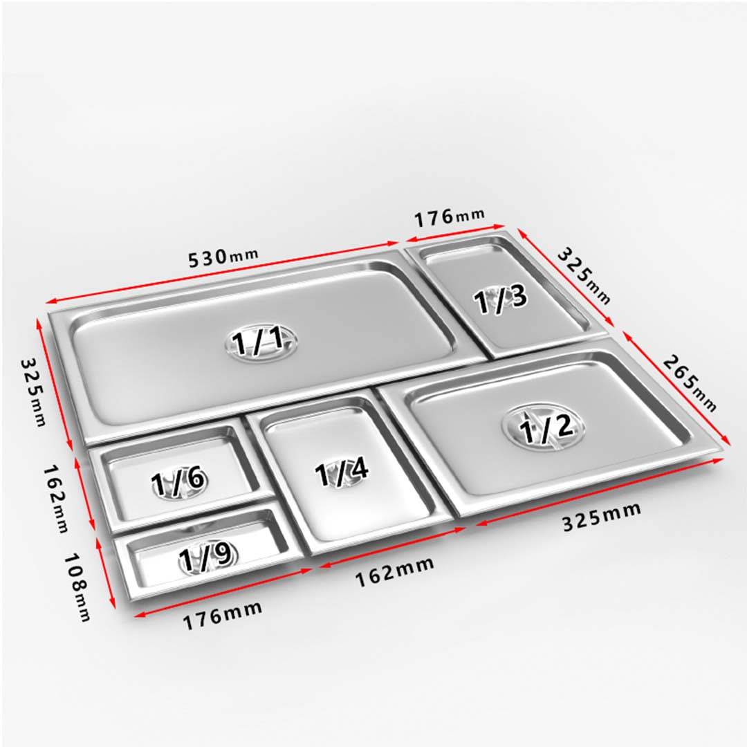SOGA 6X Gastronorm GN Pan Lid Full Size 1/1 Stainless Steel Tray Top Cover • LUZ-GP5501-JLID1F-X6