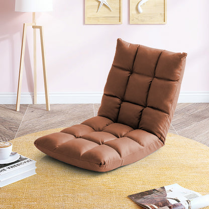 SOGA Coffee Lounge Floor Recliner Adjustable Gaming Sofa Bed Foldable Indoor Outdoor Backrest Seat Home Office Decor • LUZ-LoungeD1463