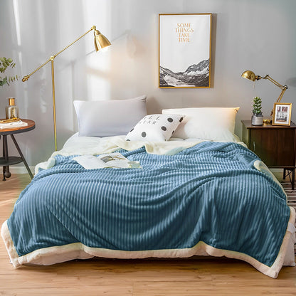 SOGA 2X  Blue Throw Blanket Warm Cozy Double Sided Thick Flannel Coverlet Fleece Bed Sofa Comforter • LUZ-Blanket308X2