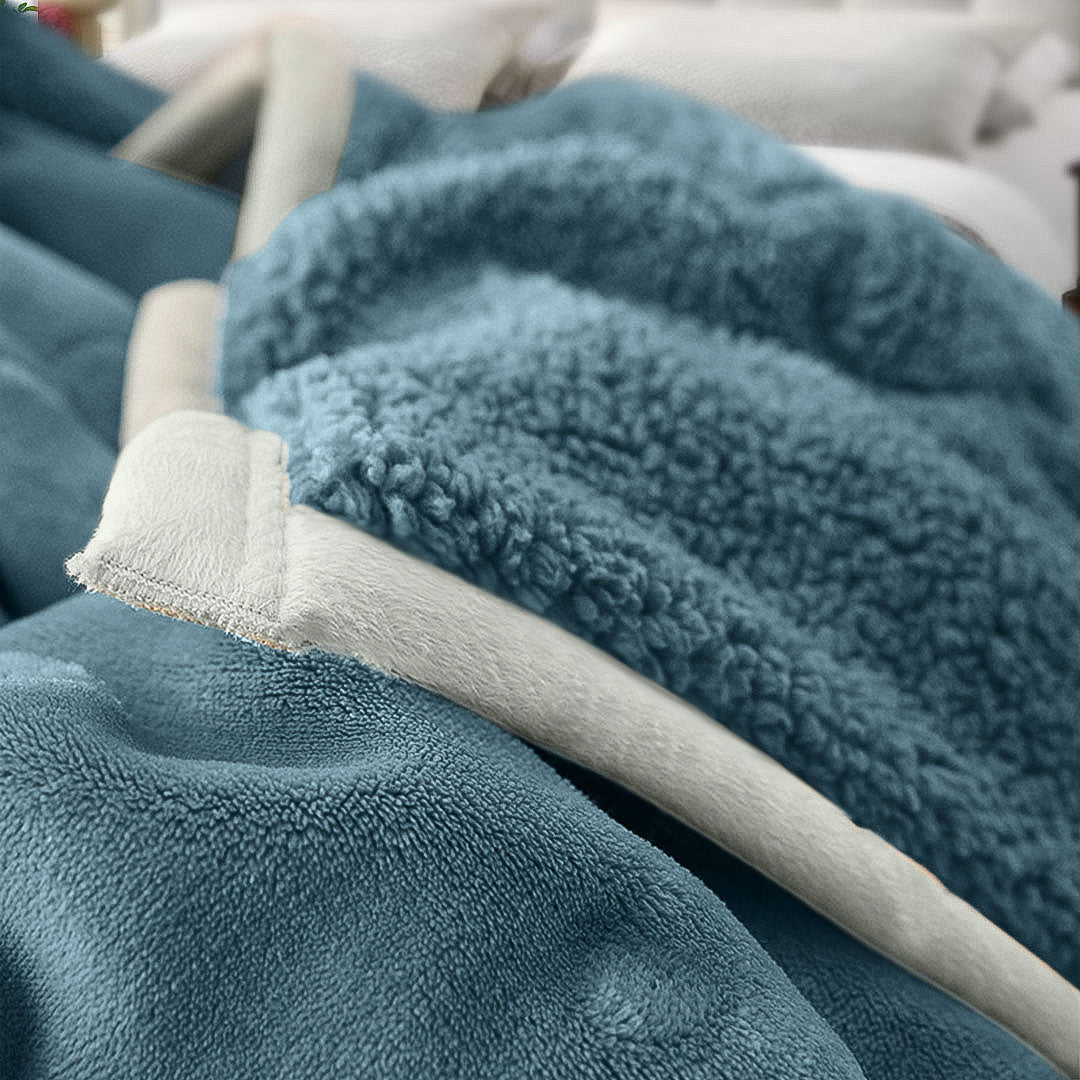 SOGA Lake Blue Throw Blanket Warm Cozy Double Sided Thick Flannel Coverlet Fleece Bed Sofa Comforter • LUZ-Blanket304