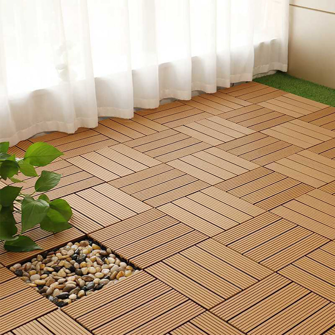 SOGA 2X 11 pcs Coffee DIY Wooden Composite Decking Tiles Garden Outdoor Backyard Flooring Home Decor • LUZ-Deck7005X2