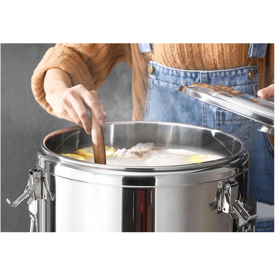 SOGA 2X 35L Stainless Steel Insulated Stock Pot Hot & Cold Beverage Container • LUZ-InsulatedPot3204X2