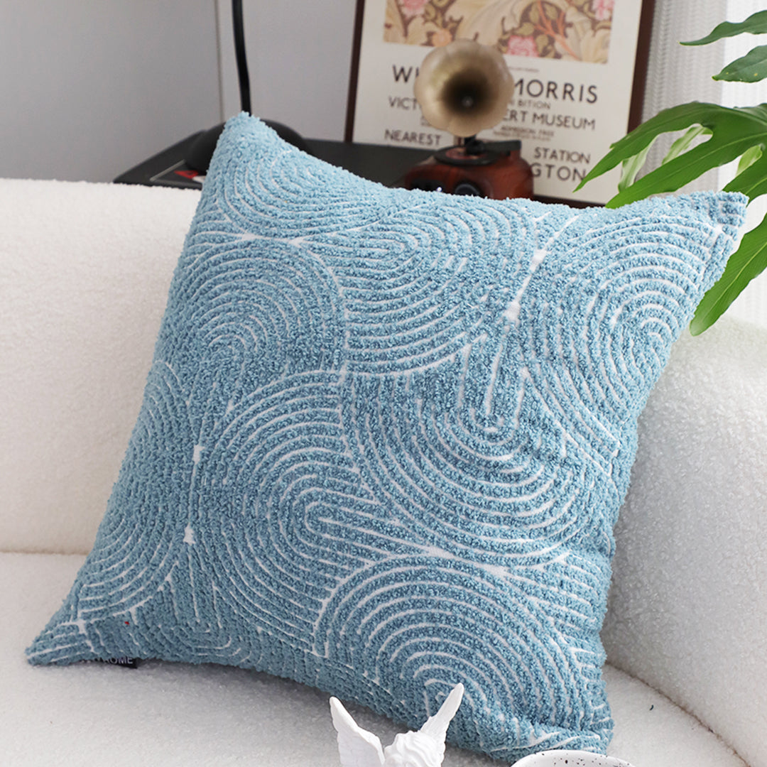 SOGA 2X 50cm Blue Throw Pillow Geometric Indoor and Outdoor Corded for Home Decor • LUZ-FrenchCushion319X2