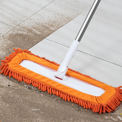 SOGA 50x12  Orange Microfiber Flat Mop Floor Cleaning Pads Rotating Dust Remover • LUZ-MopHead50cm