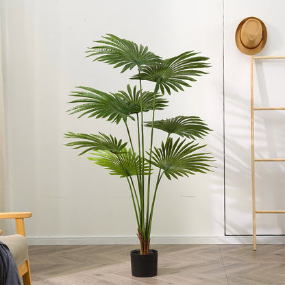 SOGA 2X 150cm Artificial Natural Green Fan Palm Tree Fake Tropical Indoor Plant Home Office Decor • LUZ-APlantSKS1508X2